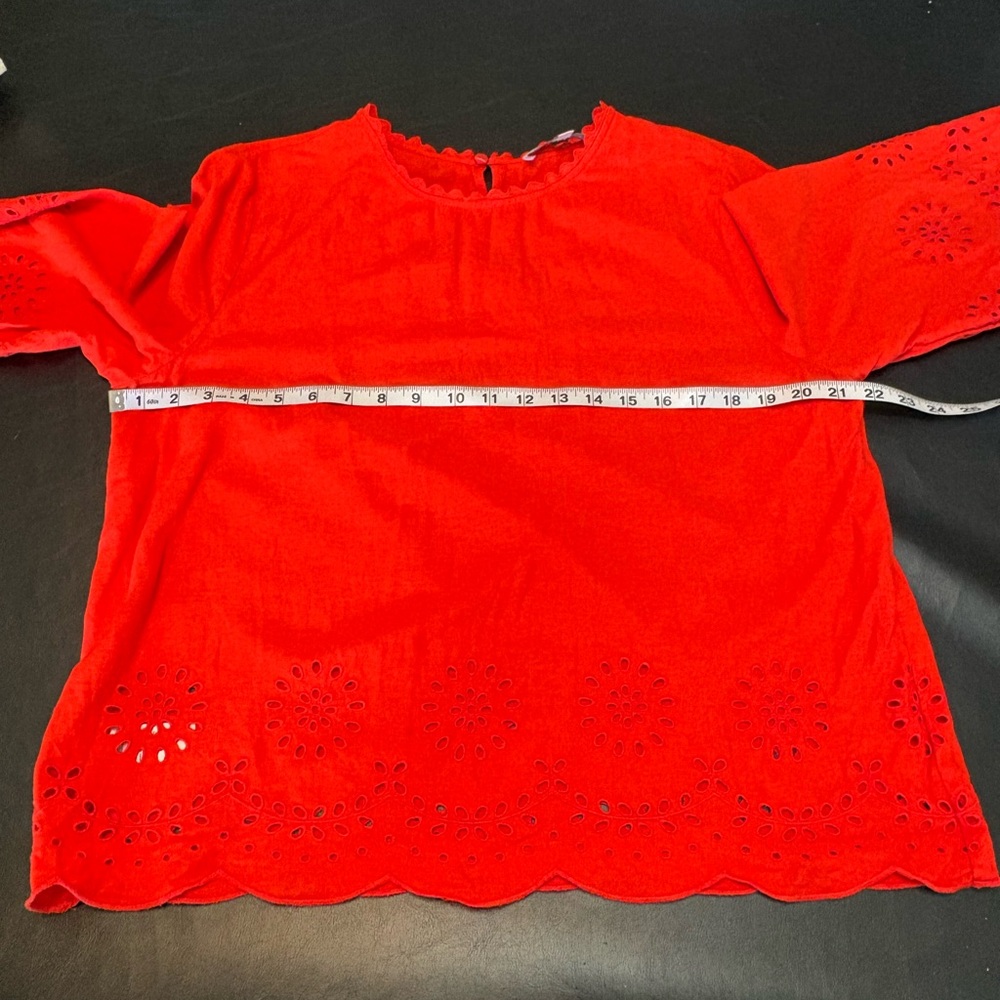 LOFT Burnt Orange Linen Blend Matching Set Eyelet Pattern size L - Picture 8 of 15